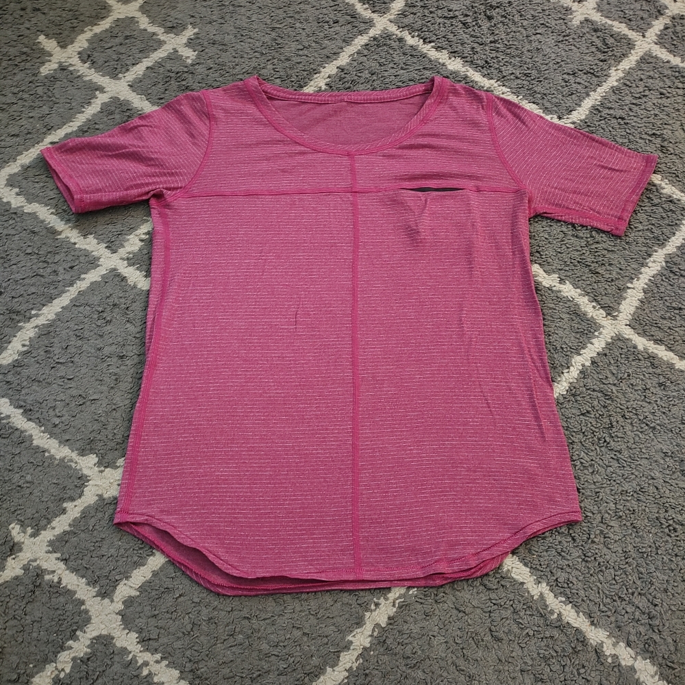 lululemon athletica Pink Short Sleeve Scoop Neck Tee